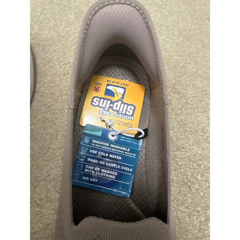 Skechers Hands Free Slip-ins Taupe Knit Sneakers 158873 Womens 8.5 NEW - Picture 4 of 7